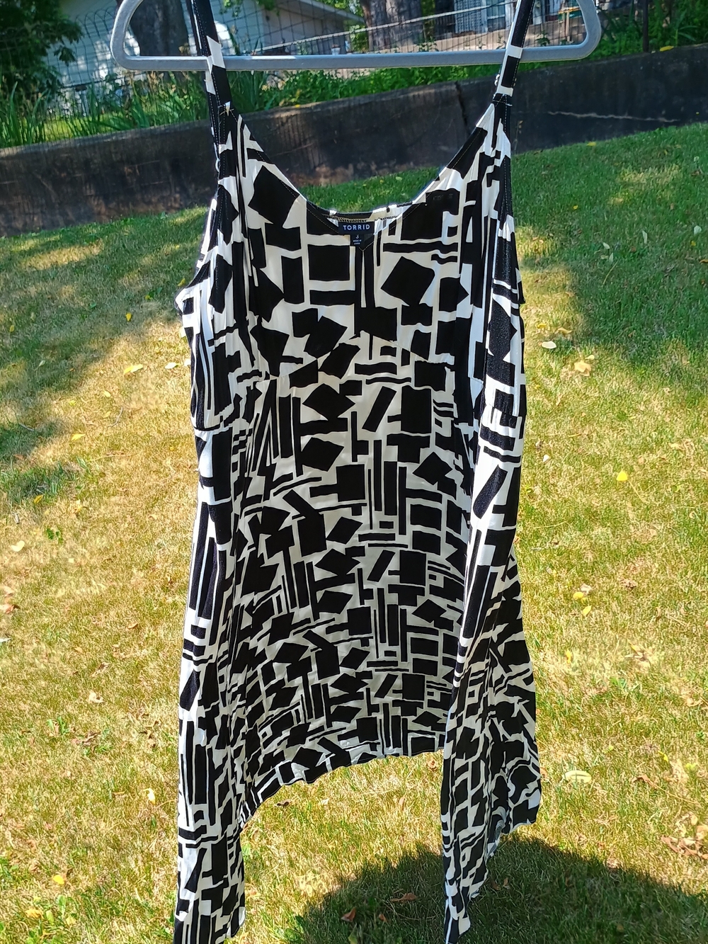 Torrid Black & White Geometric Midi Trapeze Dress 3X
